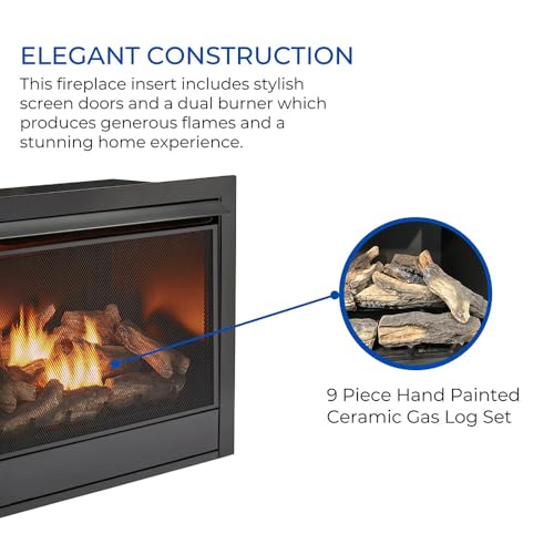 Dual Fuel Ventless Gas Fireplace Insert – 32,000 BTU