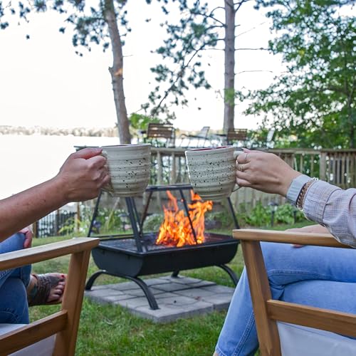 36" Steel Outdoor Fire Pit with Grill & Cover