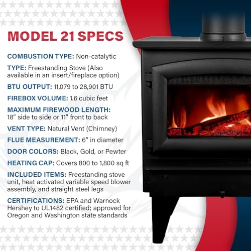 Freestanding Wood Stove – 28,901 BTU