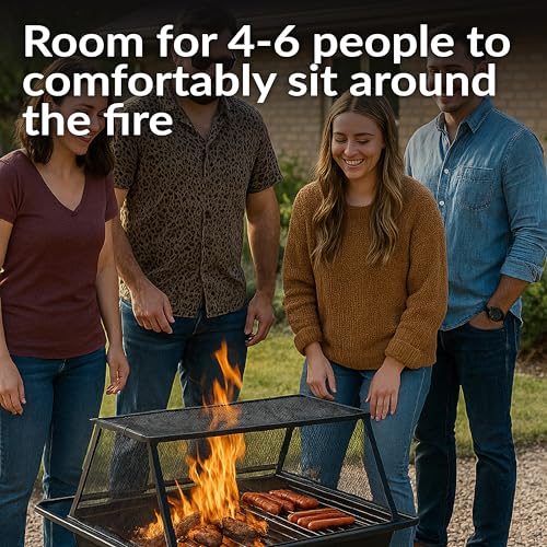 36" Steel Outdoor Fire Pit with Grill & Cover