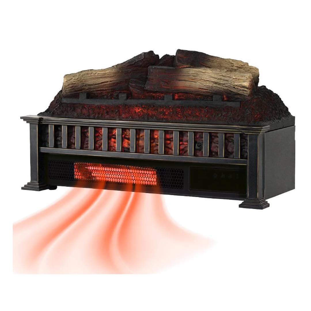 Electric Fireplace Log Insert with Infrared Heater – Heats 1000 Sq. Ft.