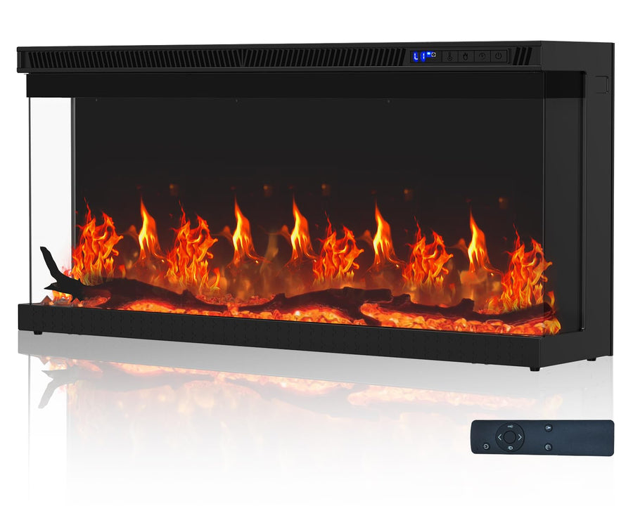 36" 3-Sided Electric Fireplace Insert – 750W/1500W