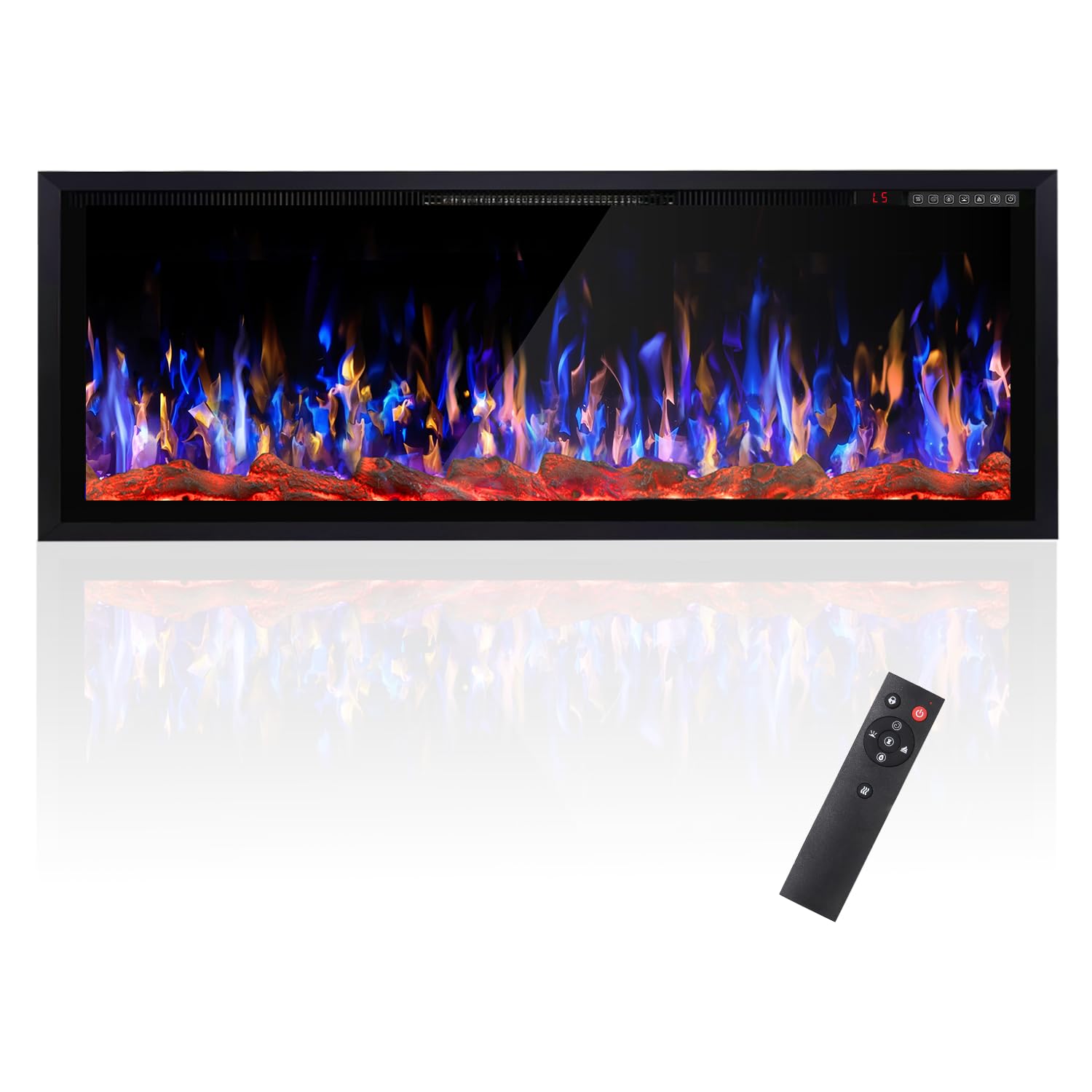 Ultra-Thin Linear Electric Fireplace – Wall Recessed