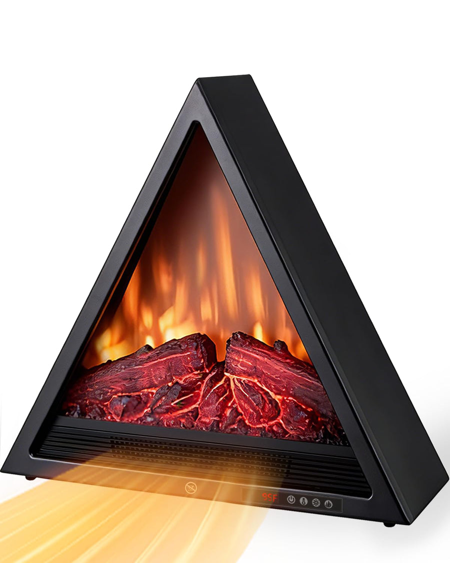 22" Triangular Electric Fireplace Insert – 1500W