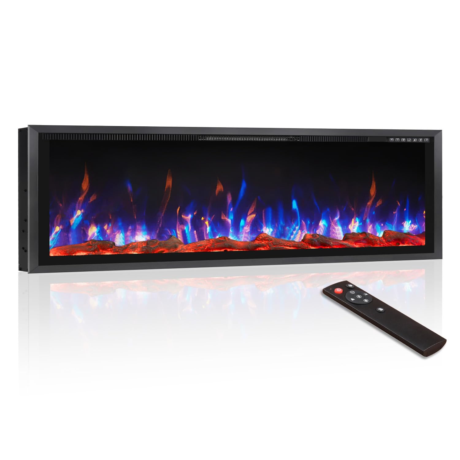 Ultra-Thin Recessed & Wall Mounted Electric Fireplace