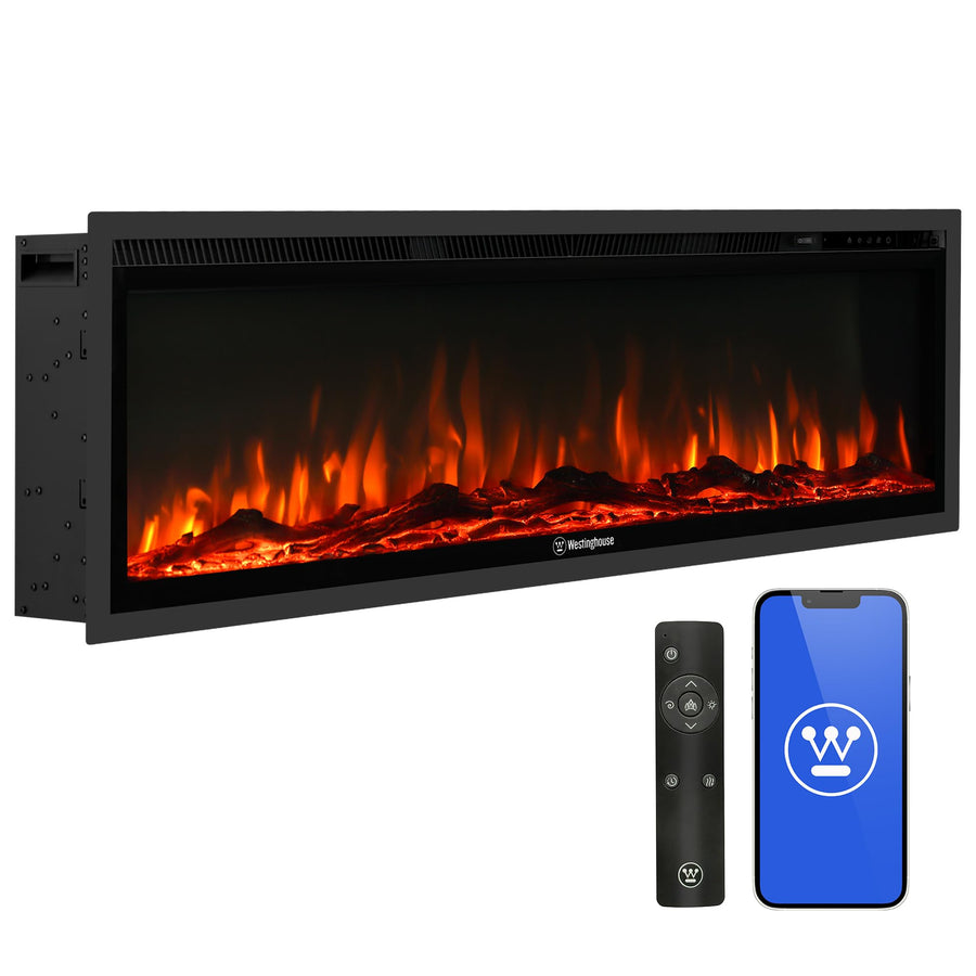 Smart Wall & Recessed Electric Fireplace – 750W/1500W