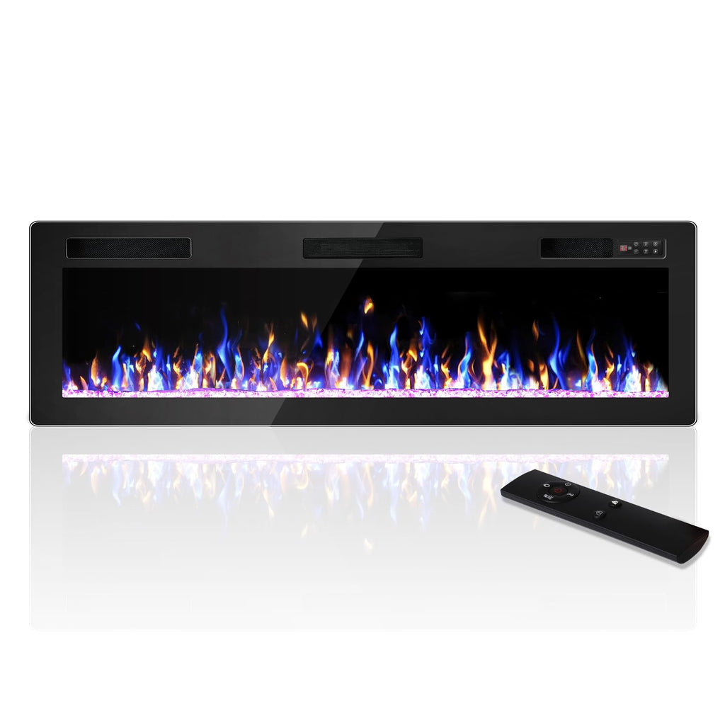 Ultra-Thin Recessed & Wall Mounted Electric Fireplace