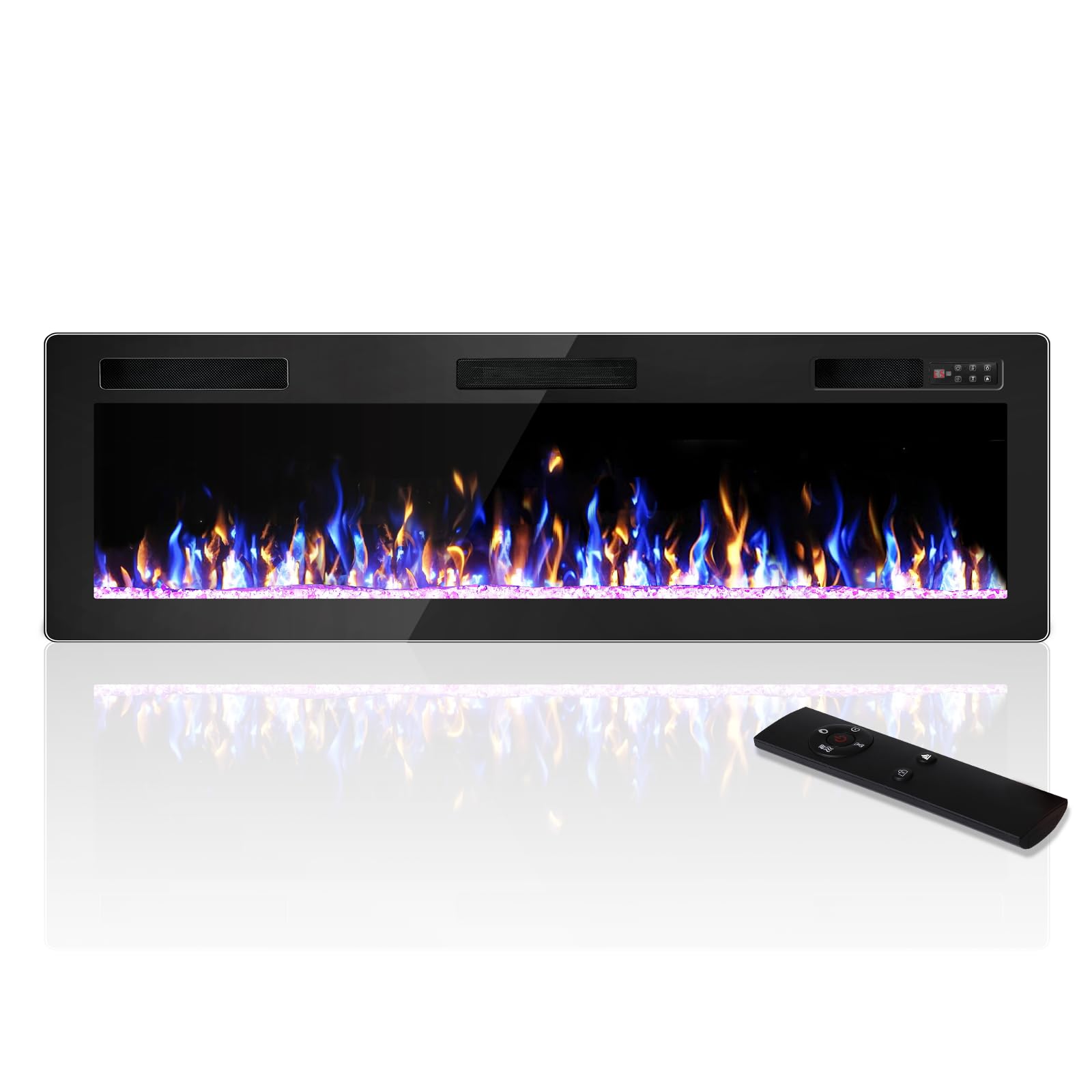 Ultra-Thin Recessed & Wall Mounted Electric Fireplace