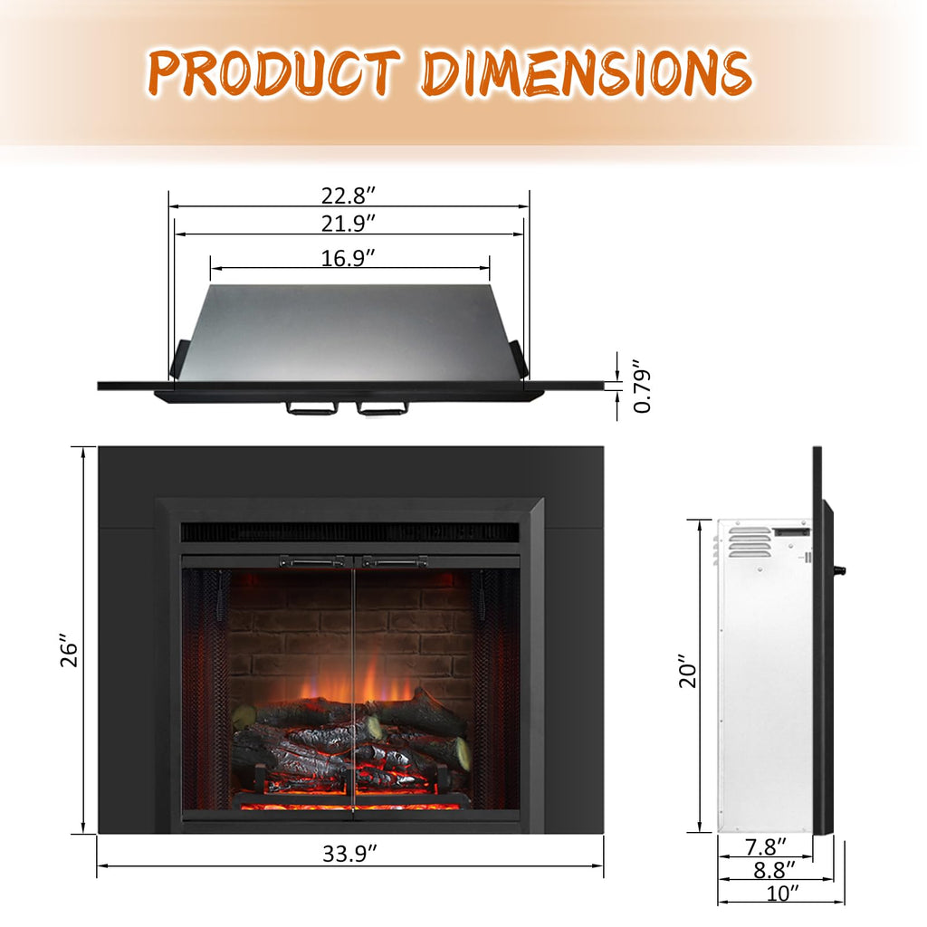 Electric Fireplace Insert – 750W/1500W
