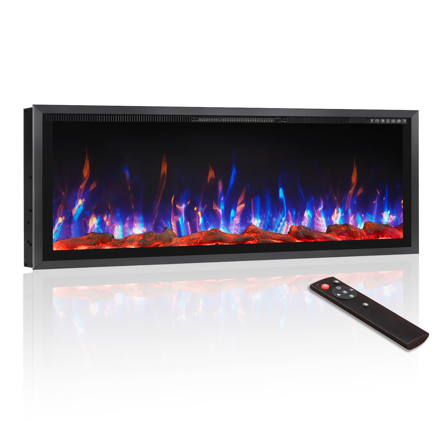 Ultra-Thin Recessed & Wall Mounted Electric Fireplace