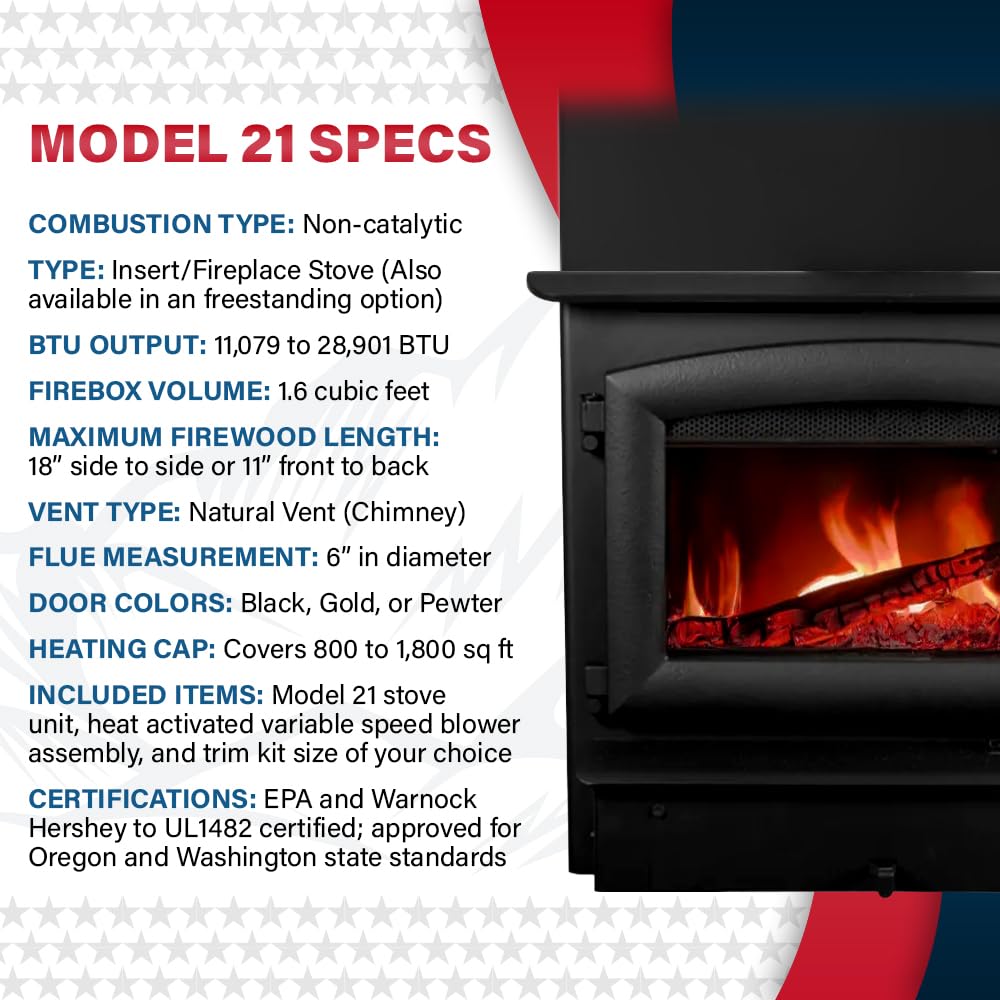 Wood Burning Fireplace Insert – 28,901 BTU