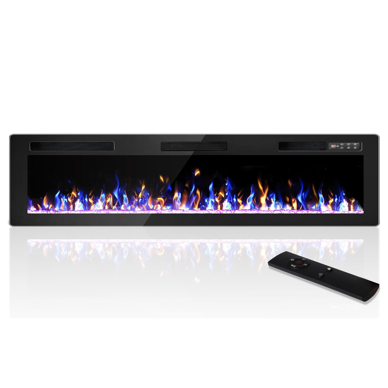 Ultra-Thin Recessed & Wall Mounted Electric Fireplace