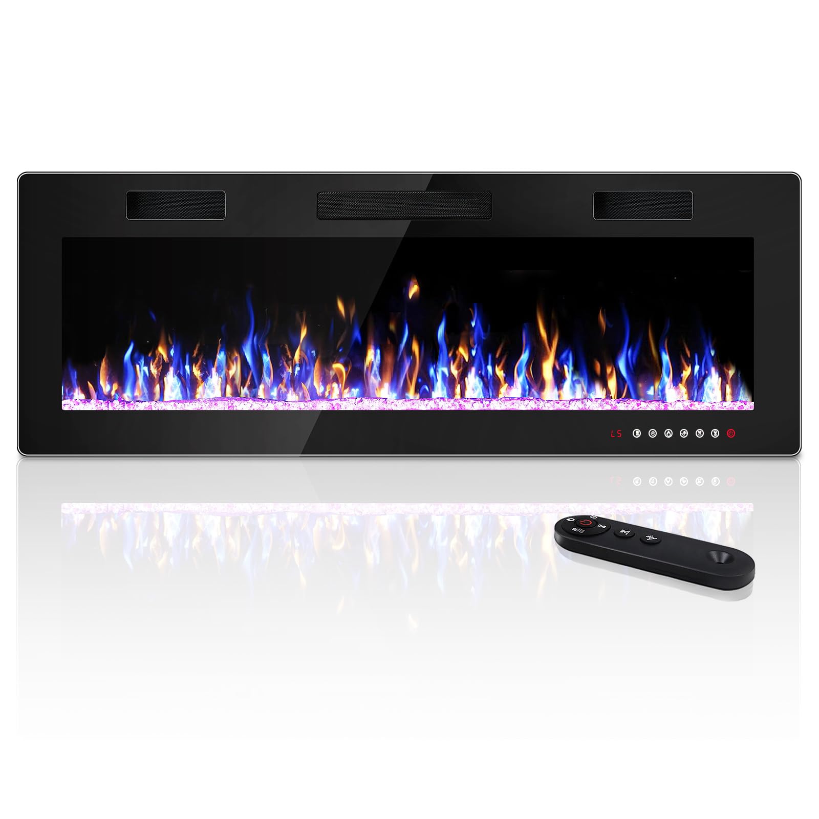 Ultra-Thin Recessed & Wall Mounted Electric Fireplace