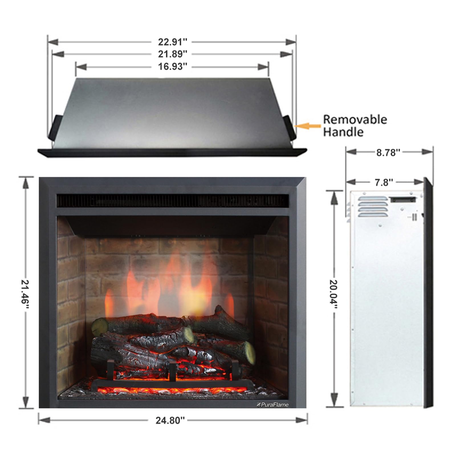 PuraFlame Western Electric Fireplace Insert