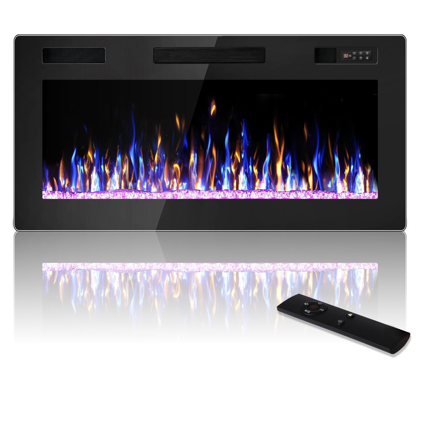 Ultra-Thin Recessed & Wall Mounted Electric Fireplace