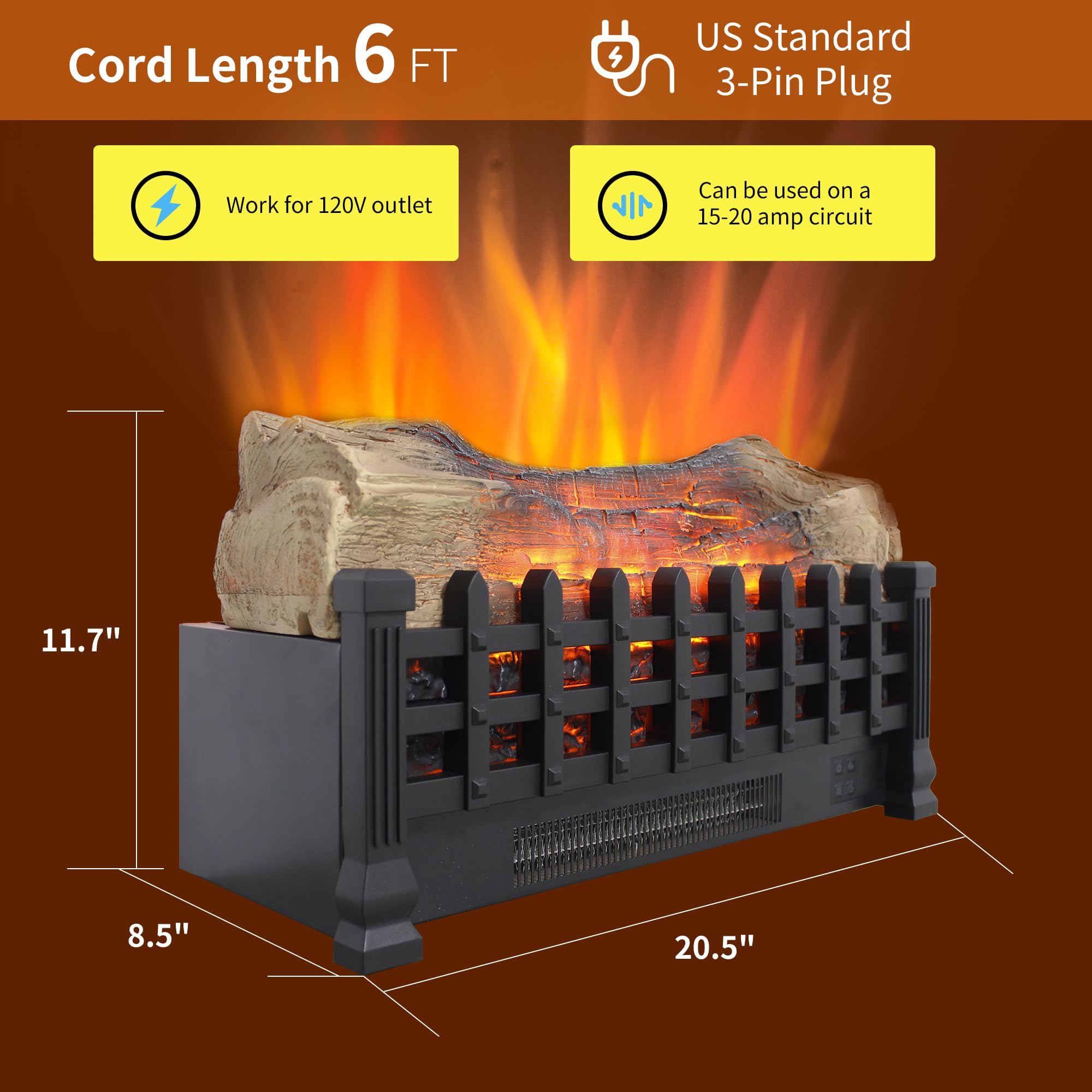 Fireplace Log Heater