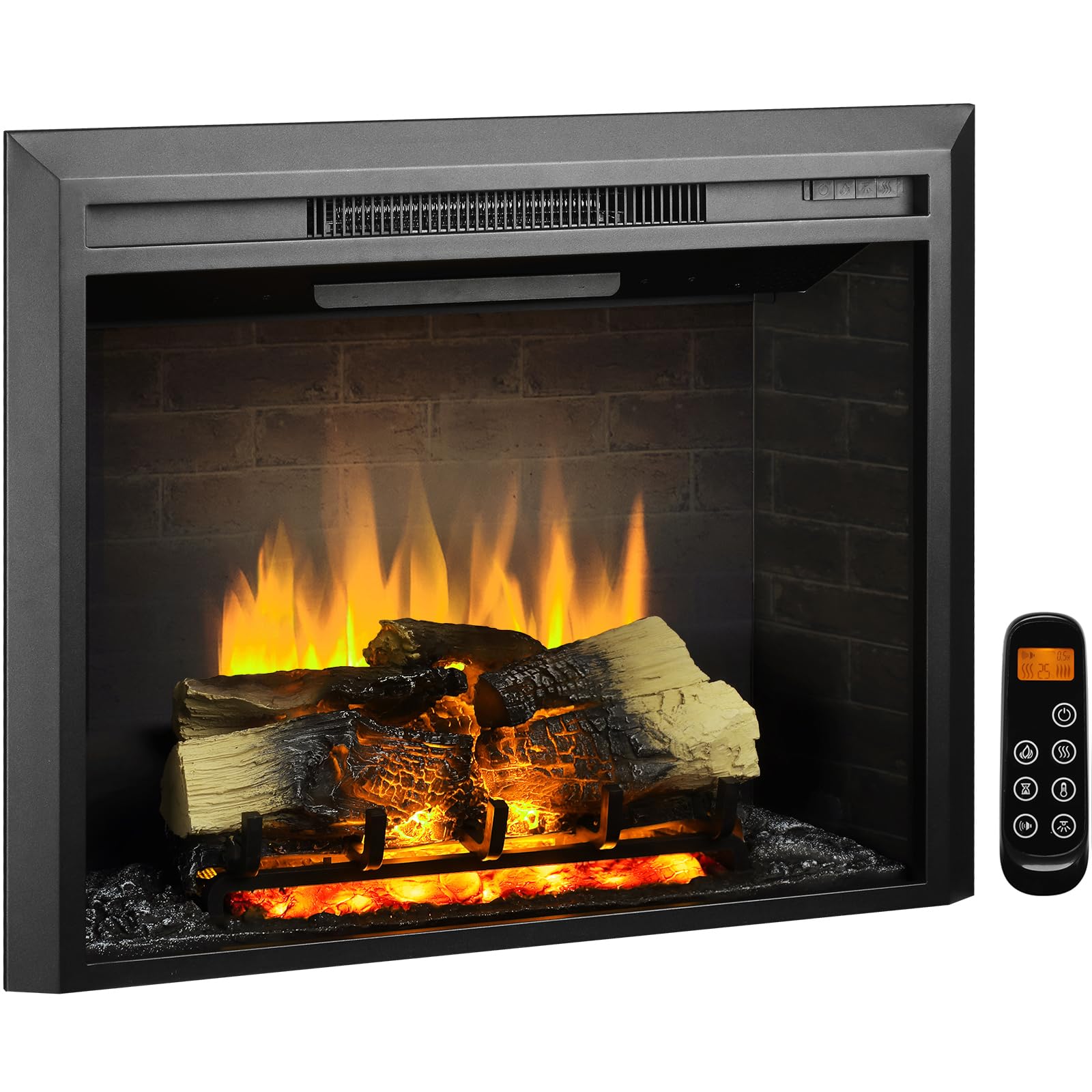 Electric Fireplace Insert – 750W/1500W with Crackling Sound