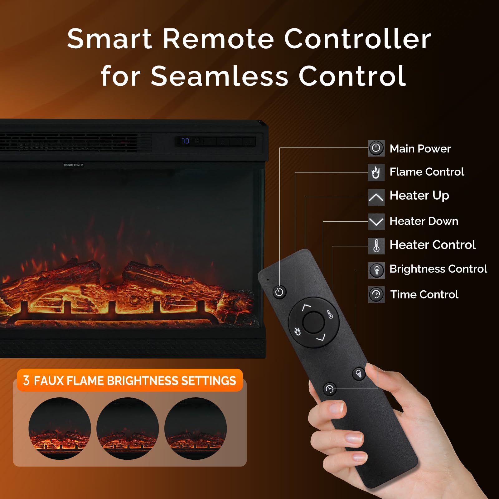 VINGLI Electric Fireplace Insert