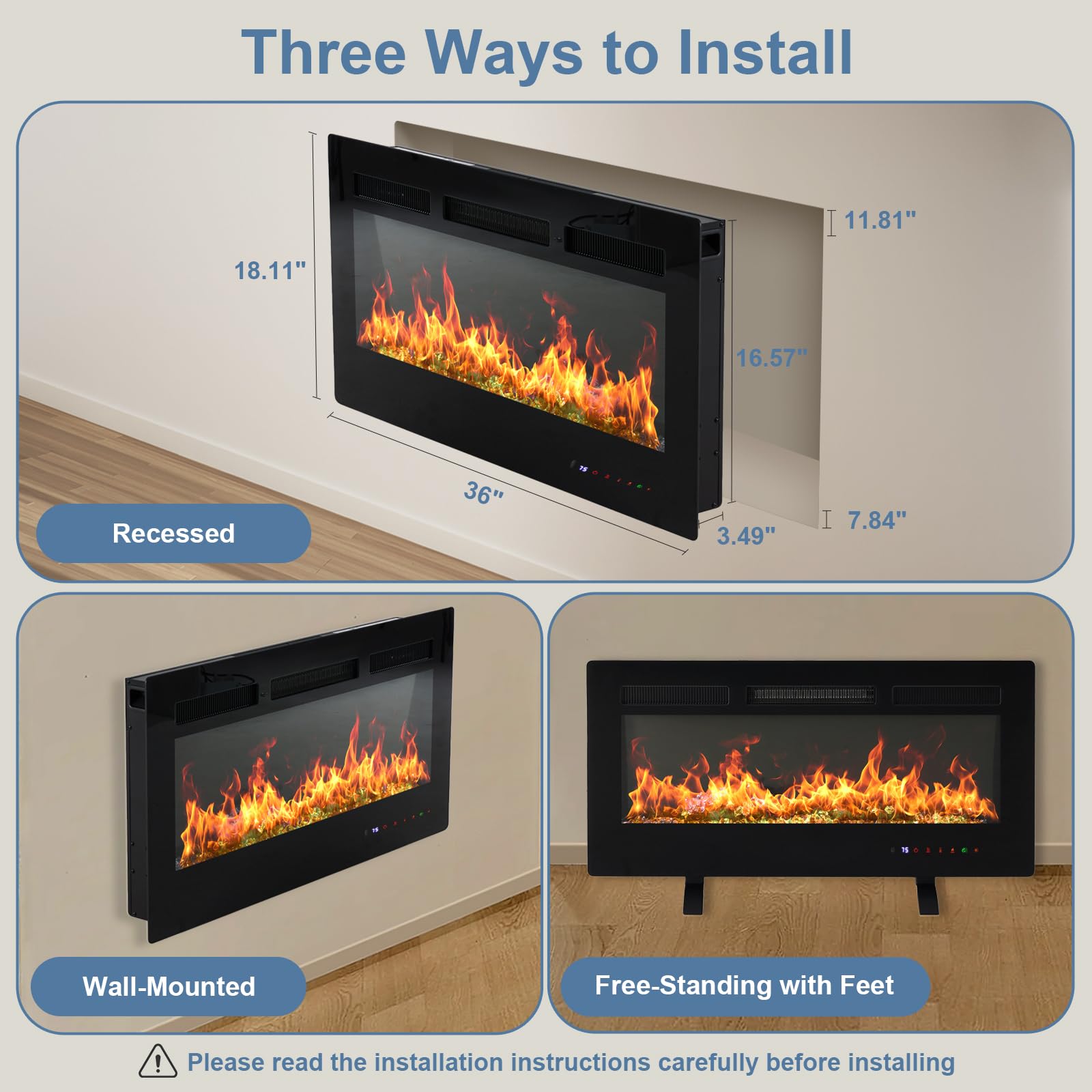 DUMOS Freestanding Electric Fireplace