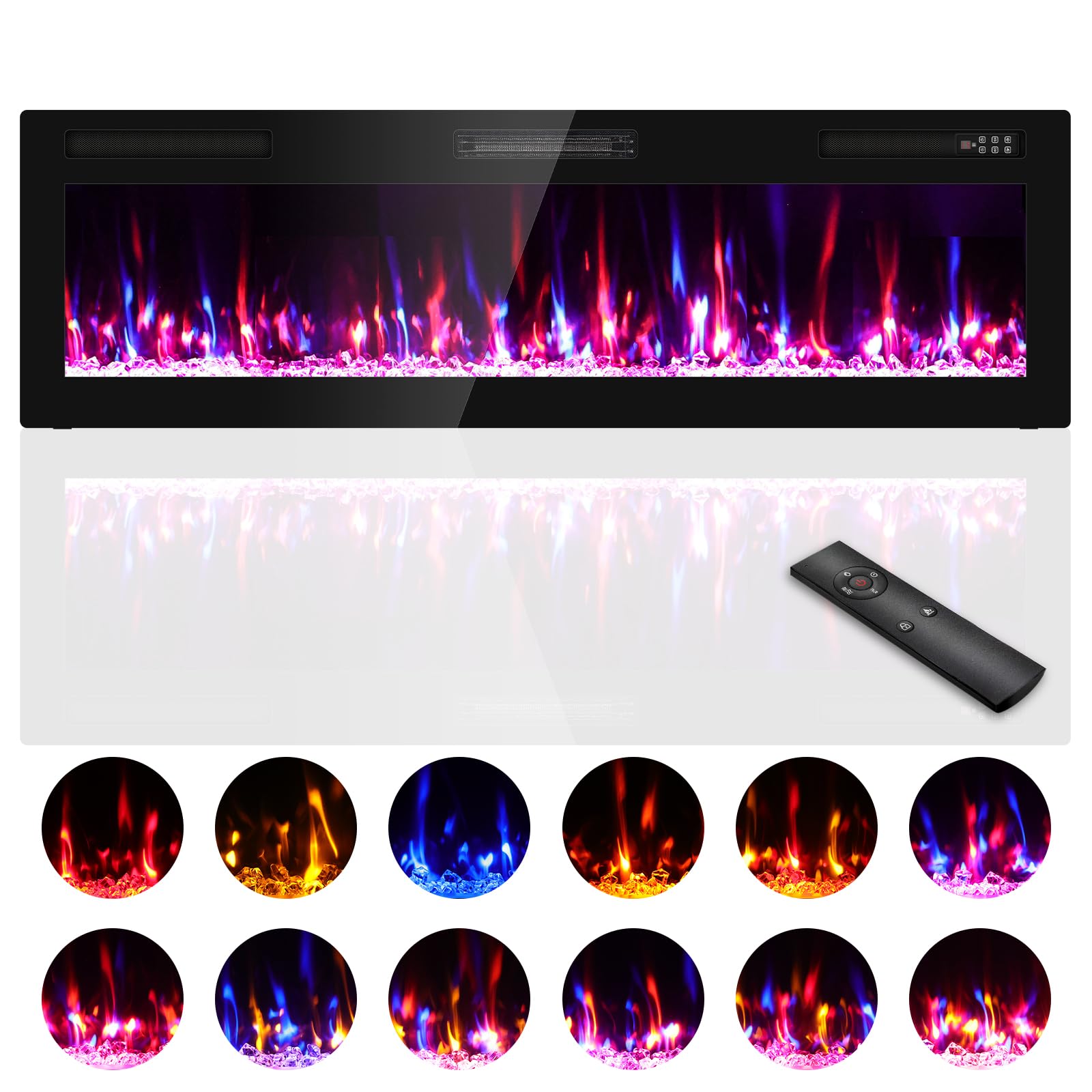 Ultra Thin Electric Wall Fireplace – 750W/1500W
