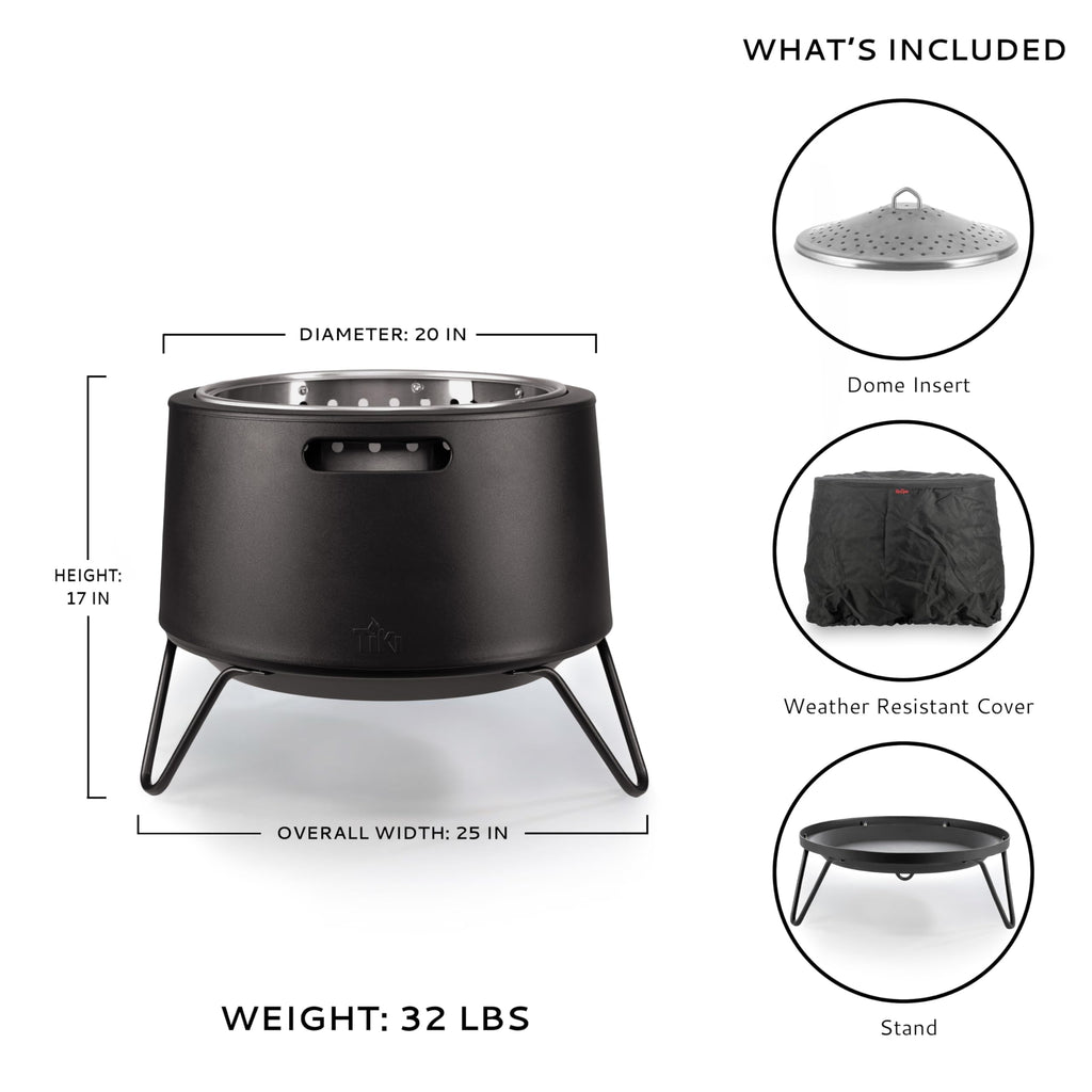 Stainless Steel Low Smoke Fire Pit with Cover