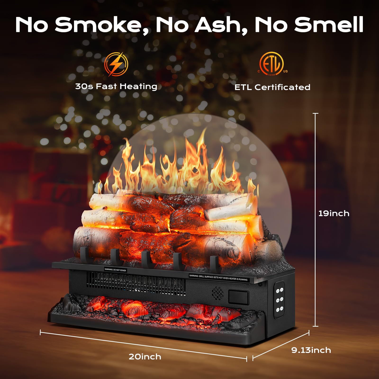 Electric Fireplace Log Set – 750W/1500W