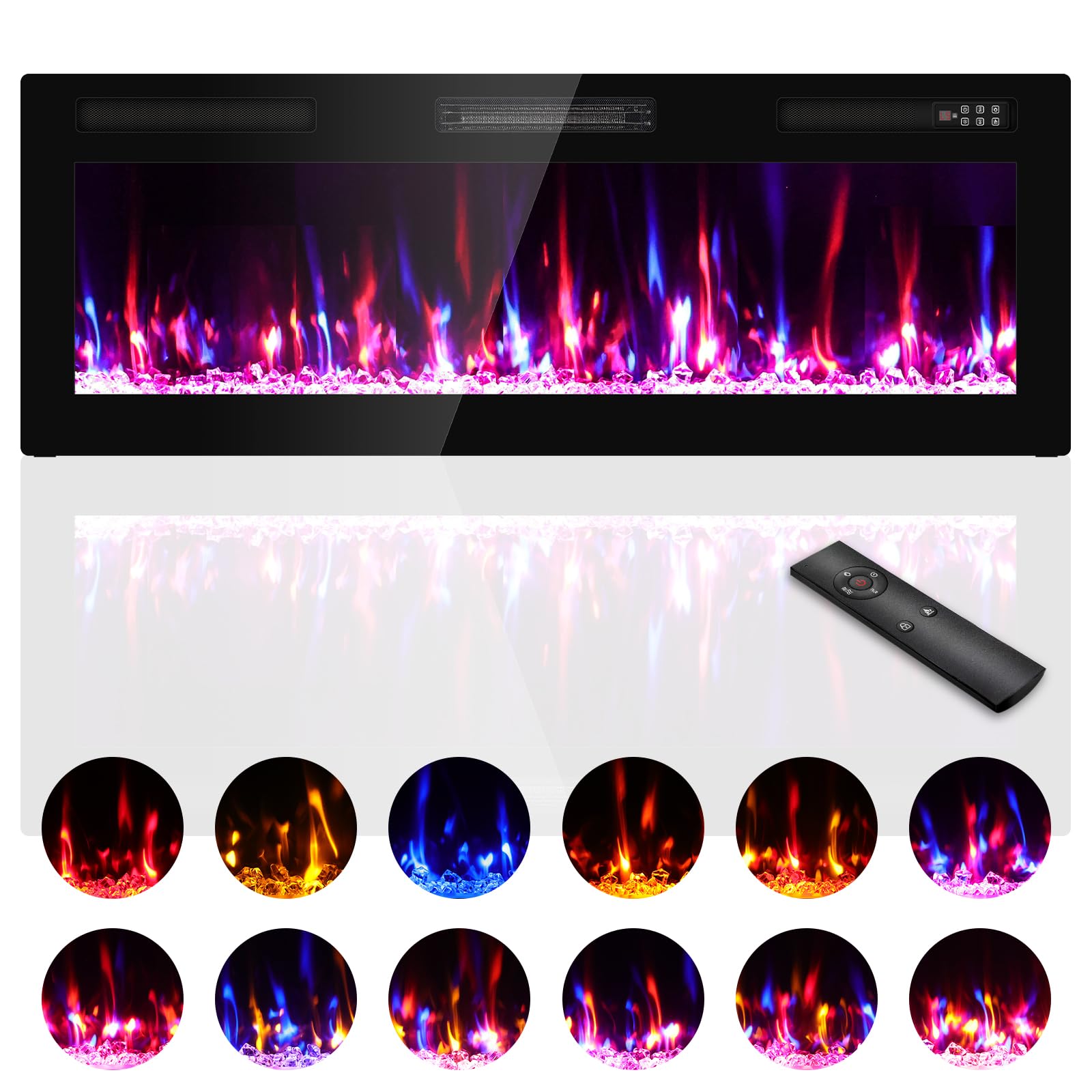 Ultra Thin Electric Wall Fireplace – 750W/1500W