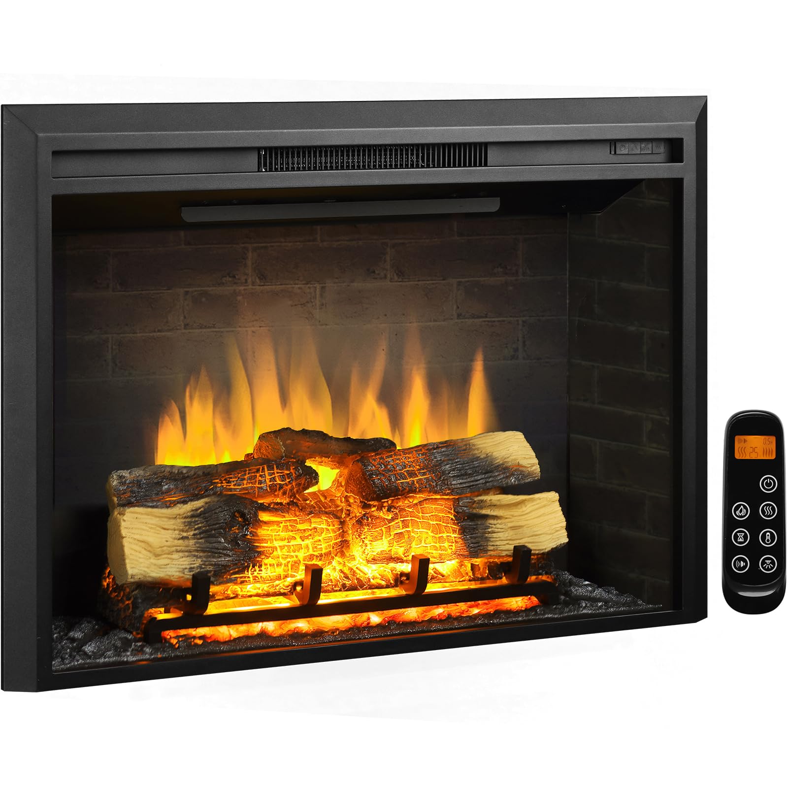 Electric Fireplace Insert – 750W/1500W with Crackling Sound