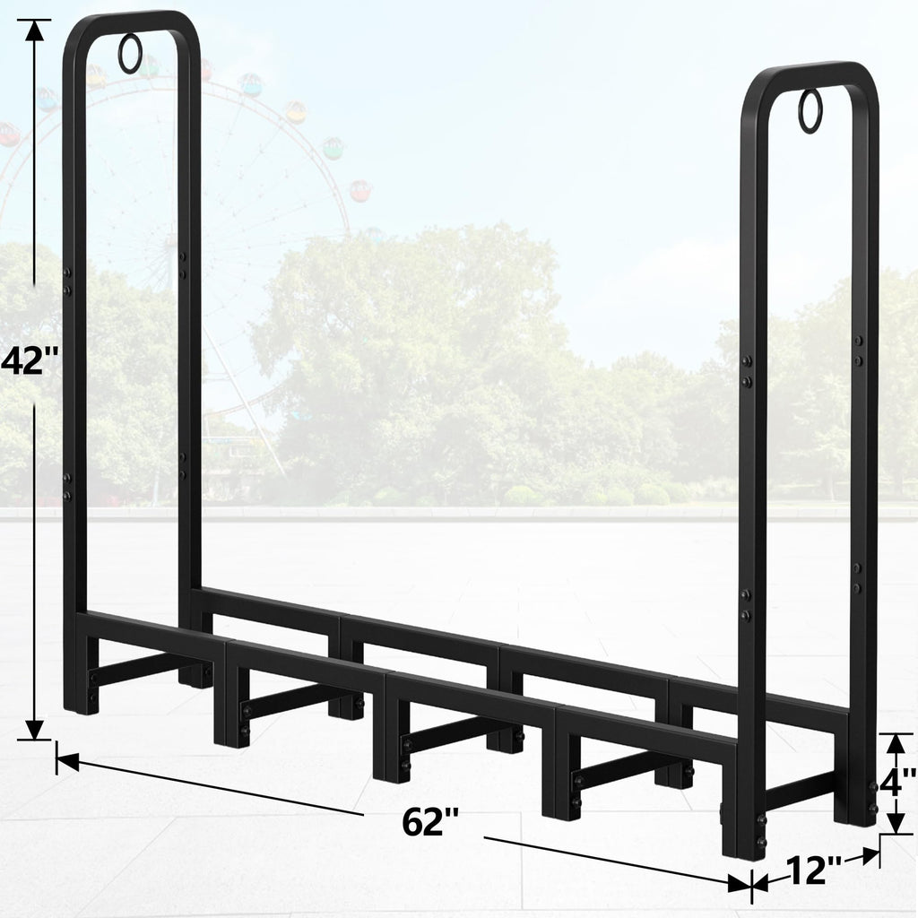 Wrought Iron Firewood Rack – Indoor & Outdoor