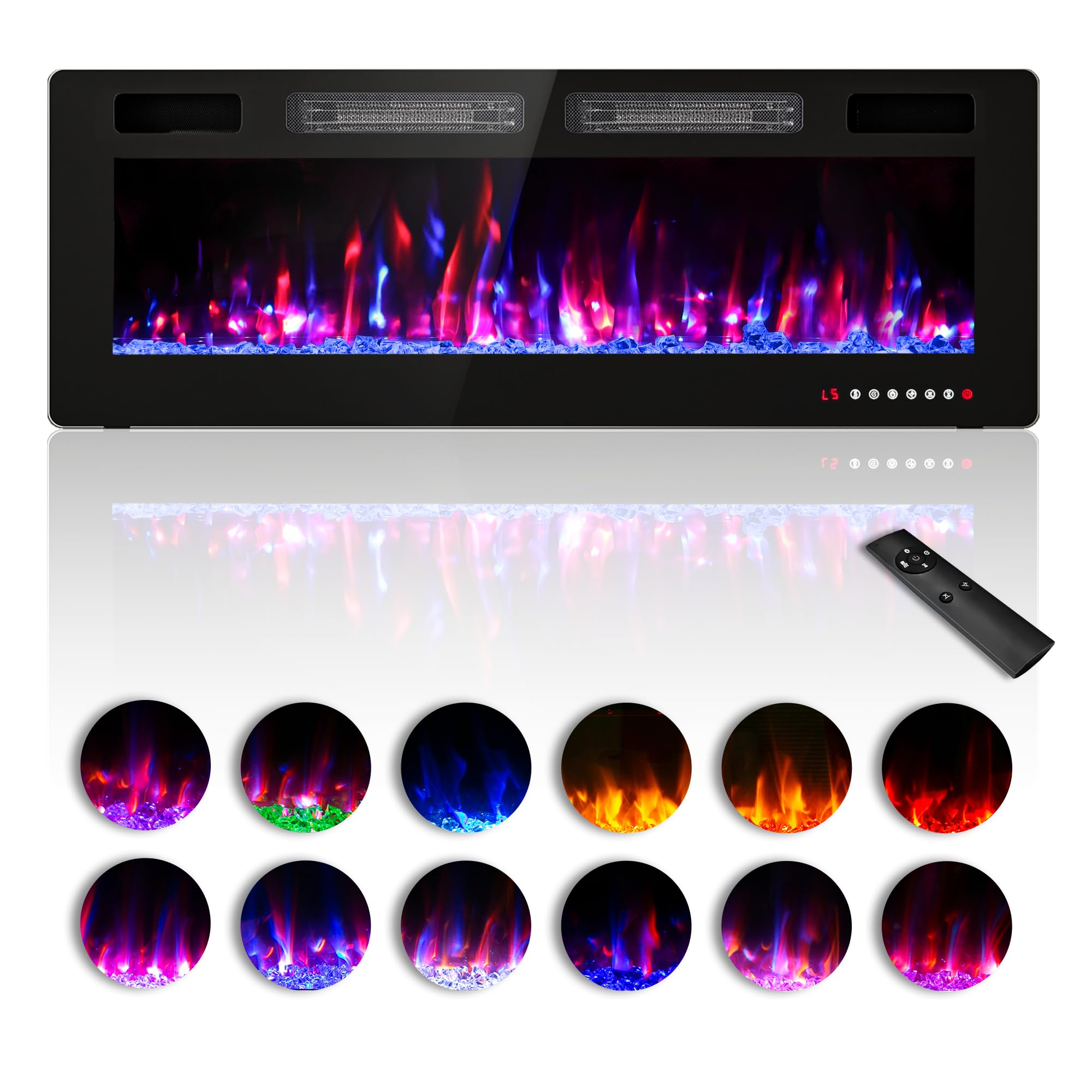 Ultra Thin Electric Wall Fireplace – 750W/1500W