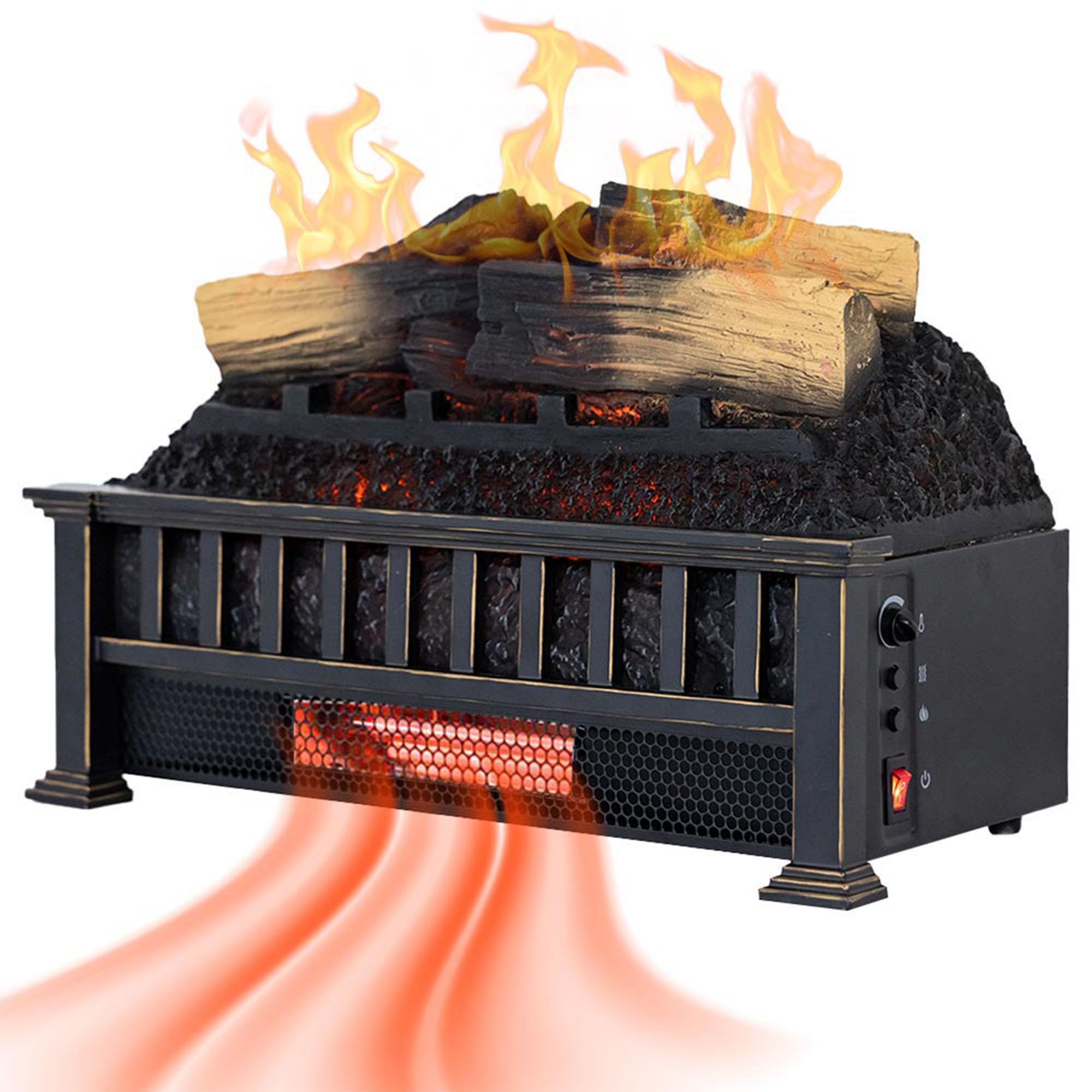 Electric Fireplace Log Insert with Infrared Heater – Heats 1000 Sq. Ft.