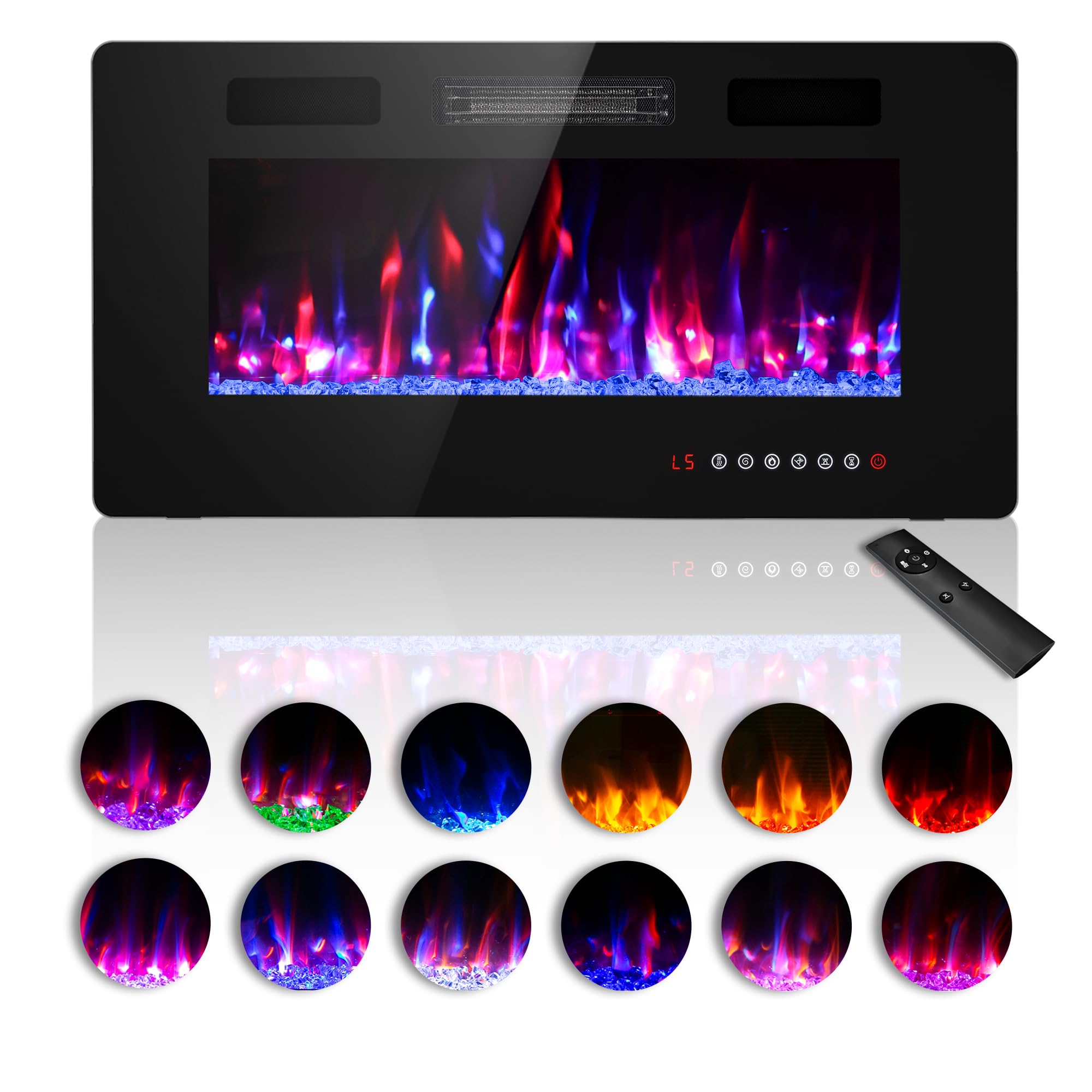 Ultra Thin Electric Wall Fireplace – 750W/1500W