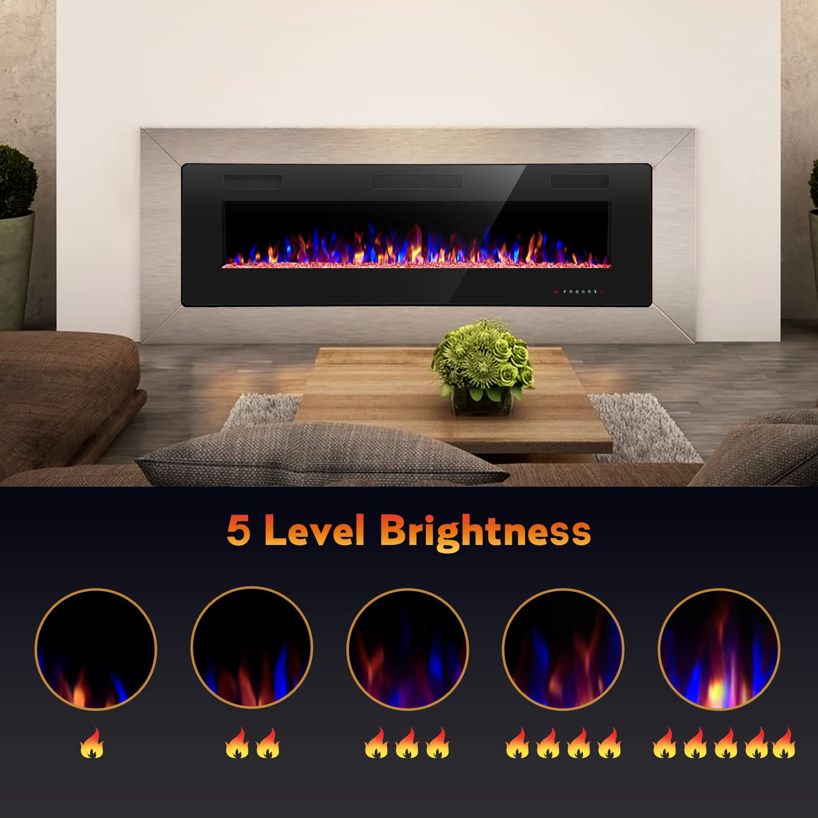 Ultra Thin Recessed Fireplace – 30"/60"