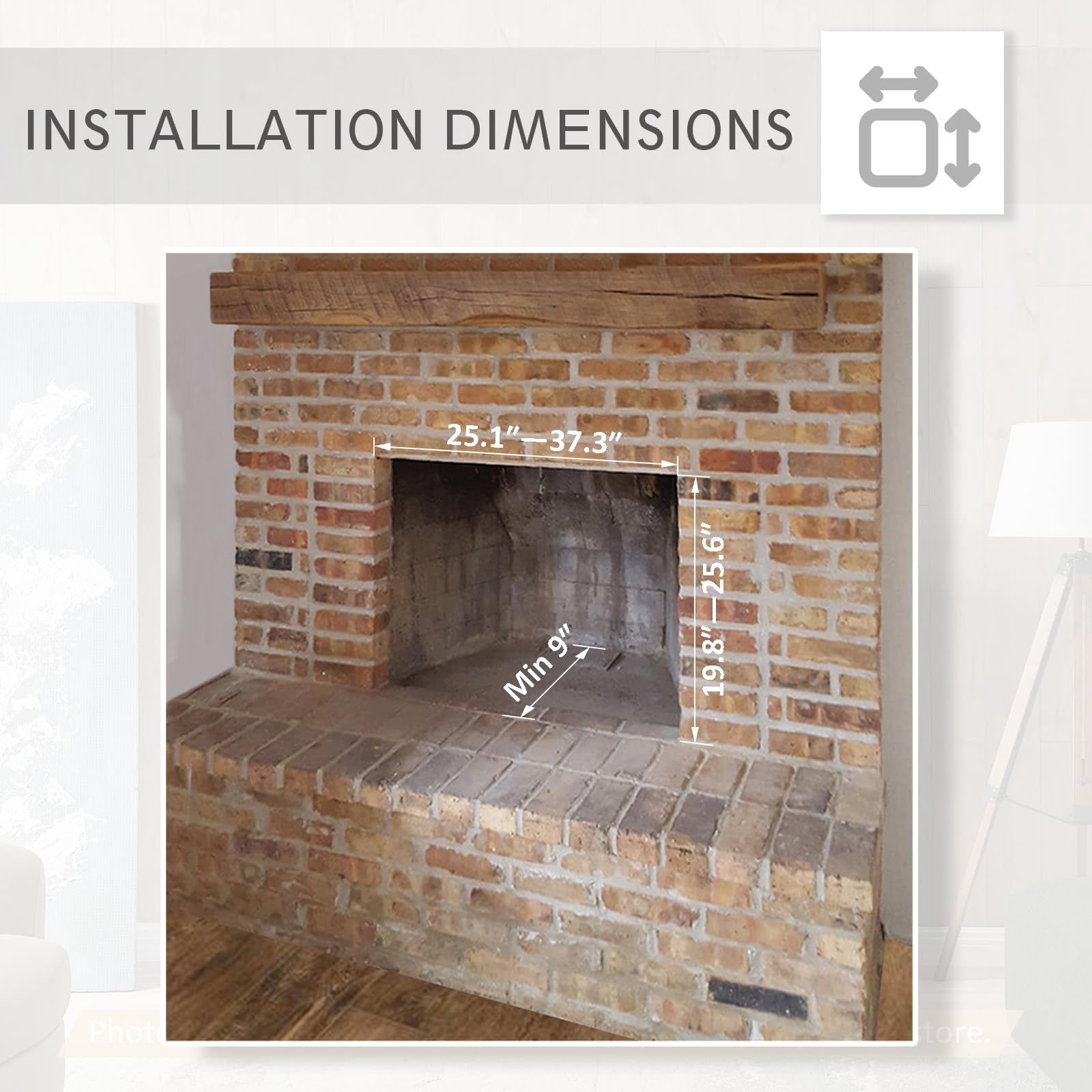 Electric Fireplace Insert – 750W/1500W with Crackling Sound