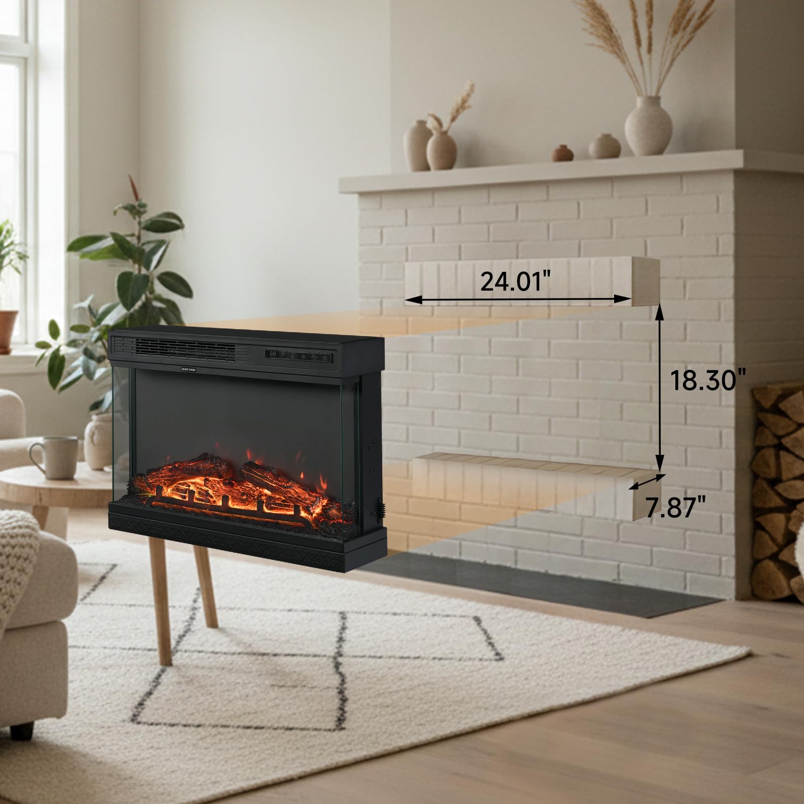 VINGLI Electric Fireplace Insert