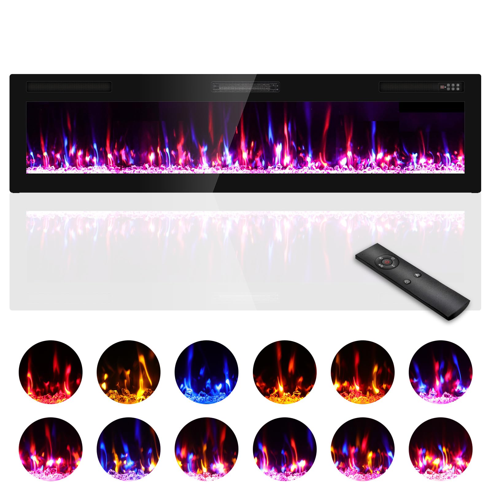Ultra Thin Electric Wall Fireplace – 750W/1500W