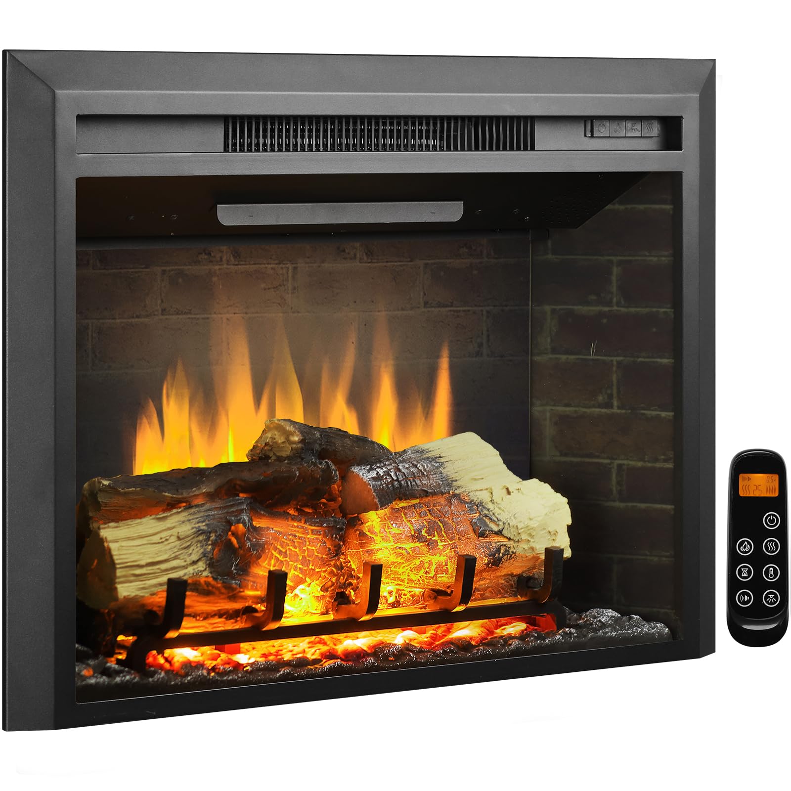 Electric Fireplace Insert – 750W/1500W with Crackling Sound