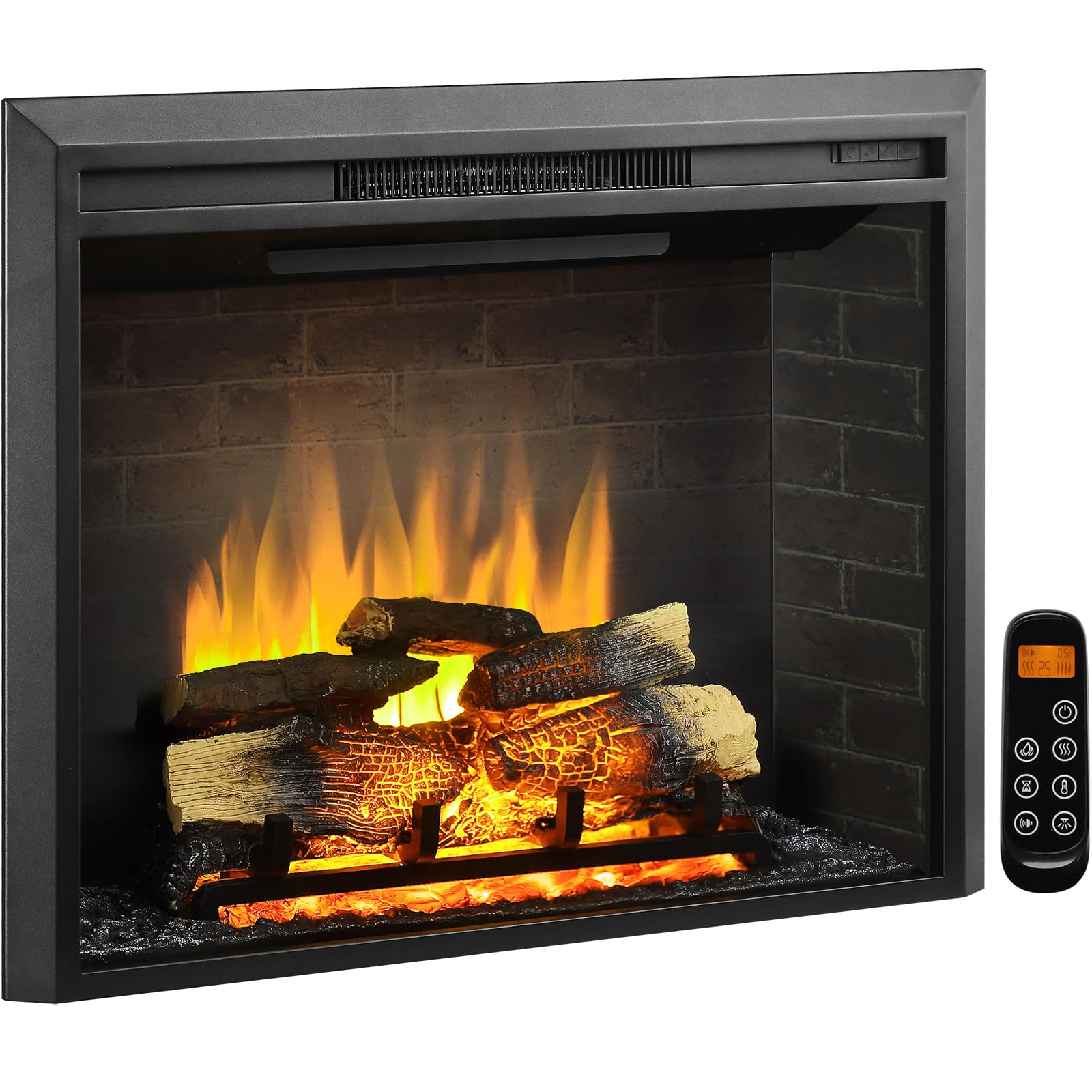 Electric Fireplace Insert – 750W/1500W with Crackling Sound
