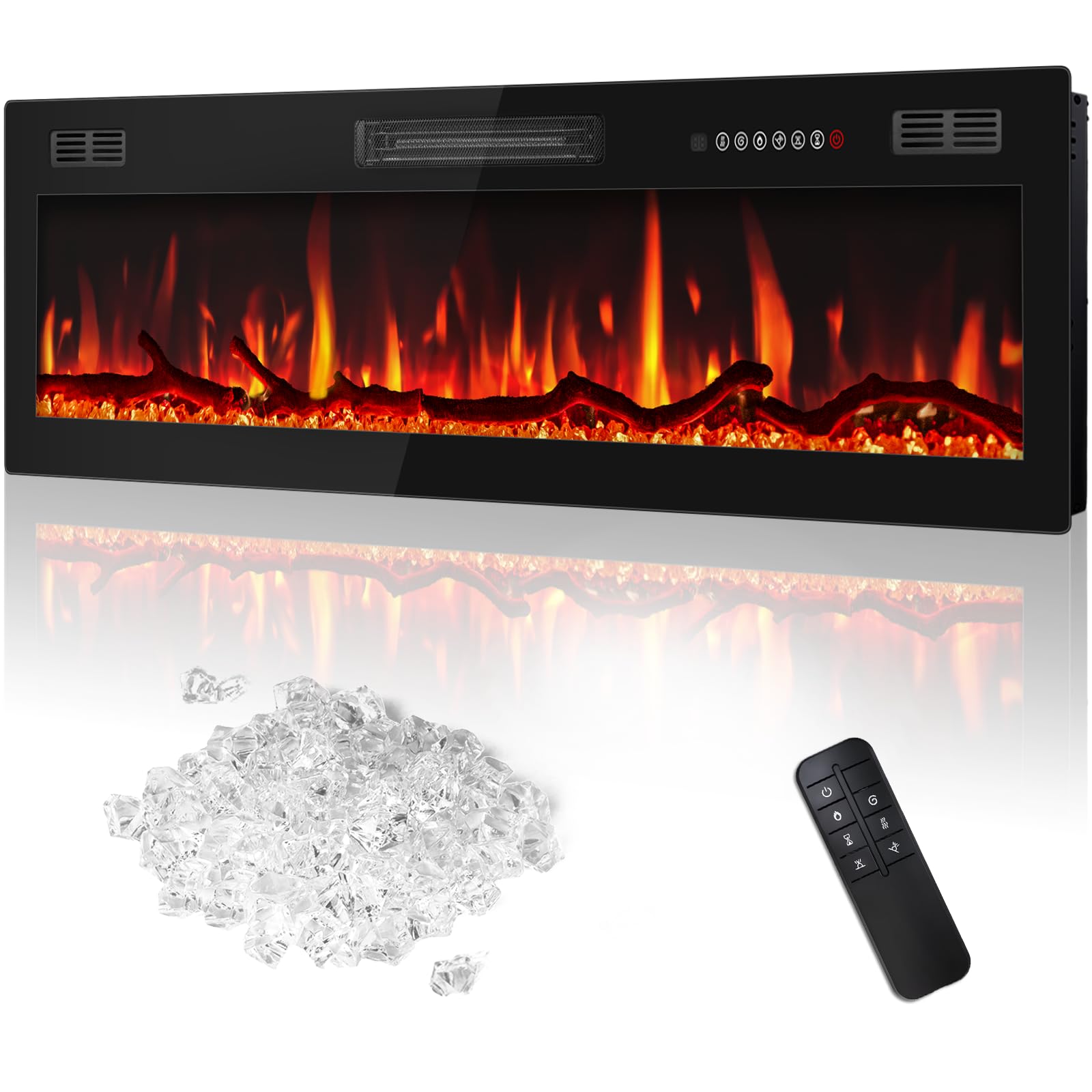 Ultra-Thin Recessed & Wall Mounted Electric Fireplace