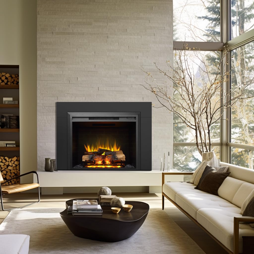 Electric Fireplace Insert – 750W/1500W with Crackling Sound