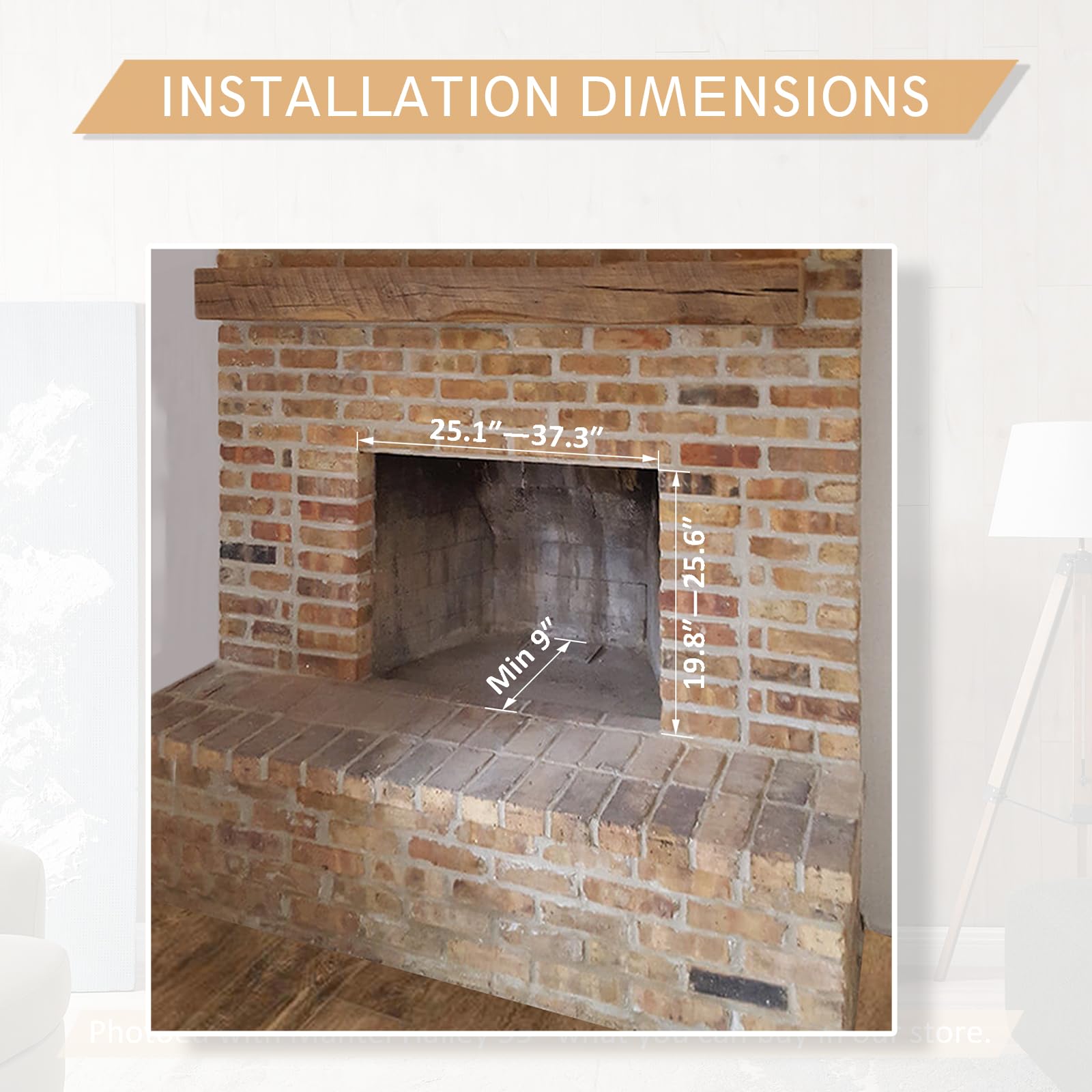 Electric Fireplace Insert with Glass Door & Mesh Screen