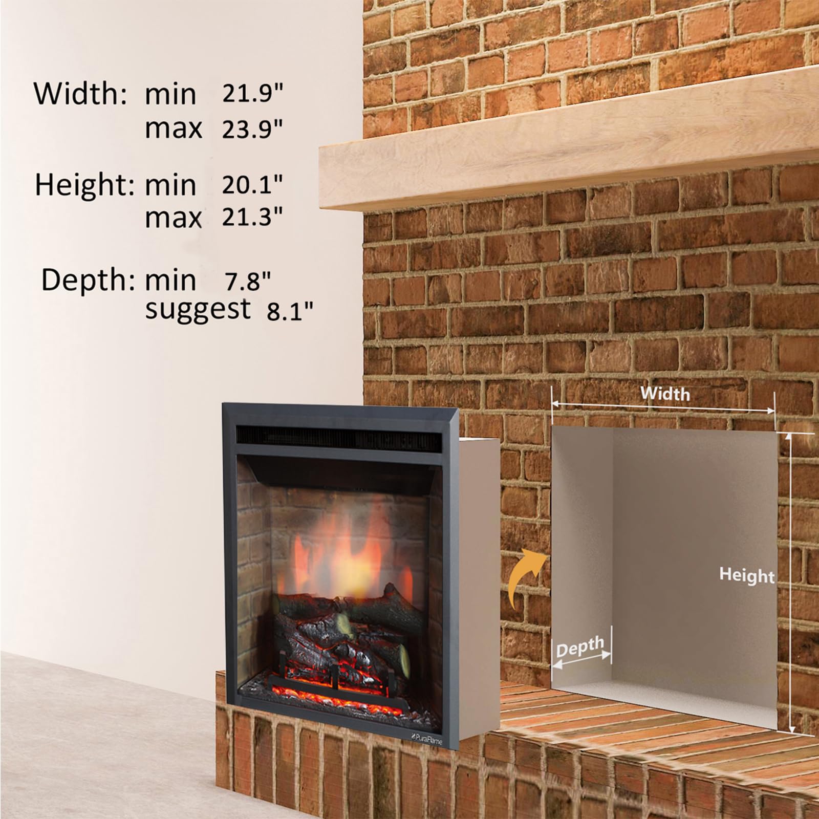PuraFlame Western Electric Fireplace Insert