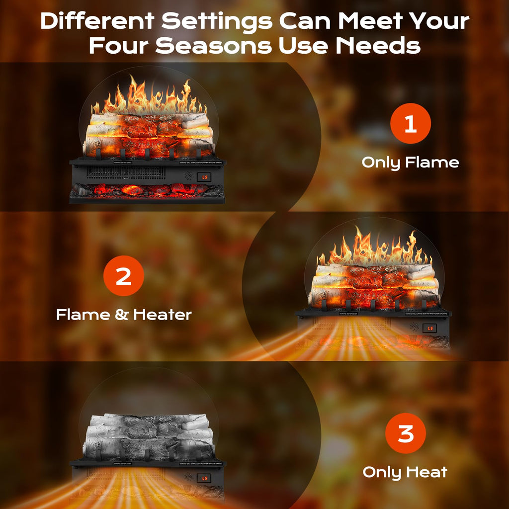 Electric Fireplace Log Set – 750W/1500W