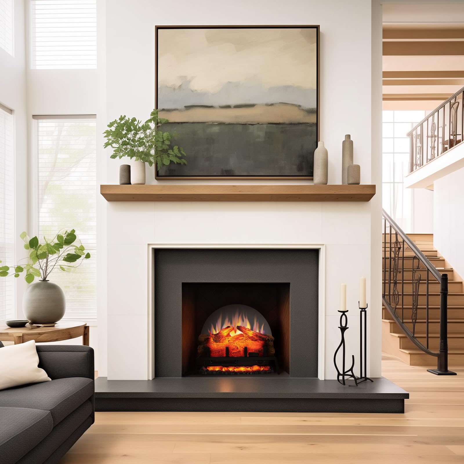Freestanding Electric Fireplace Log Set – 750W/1500W