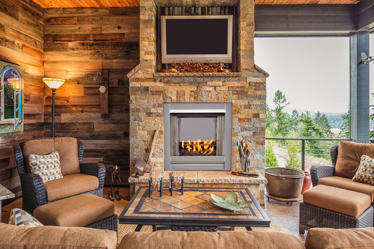 Outdoor Ventless Gas Fireplace Insert – 24,000 BTU