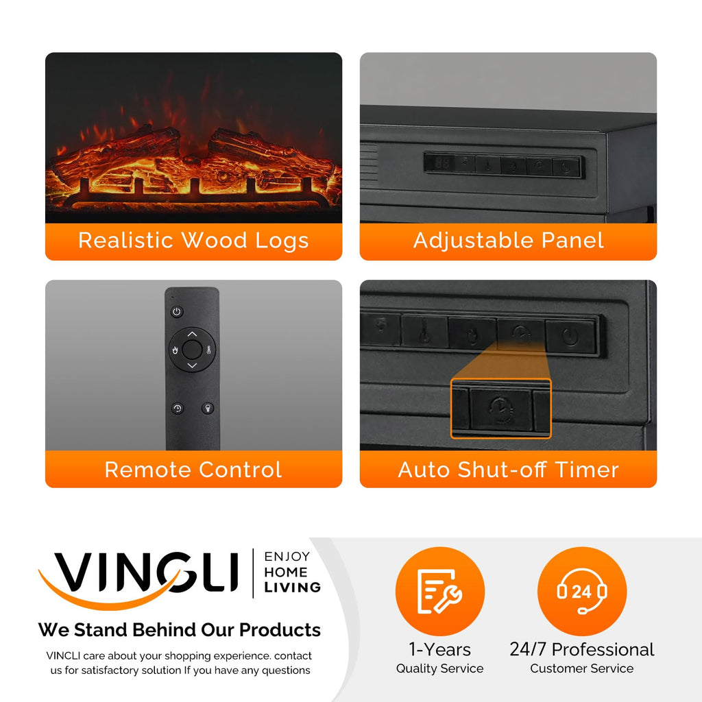 VINGLI Electric Fireplace Insert