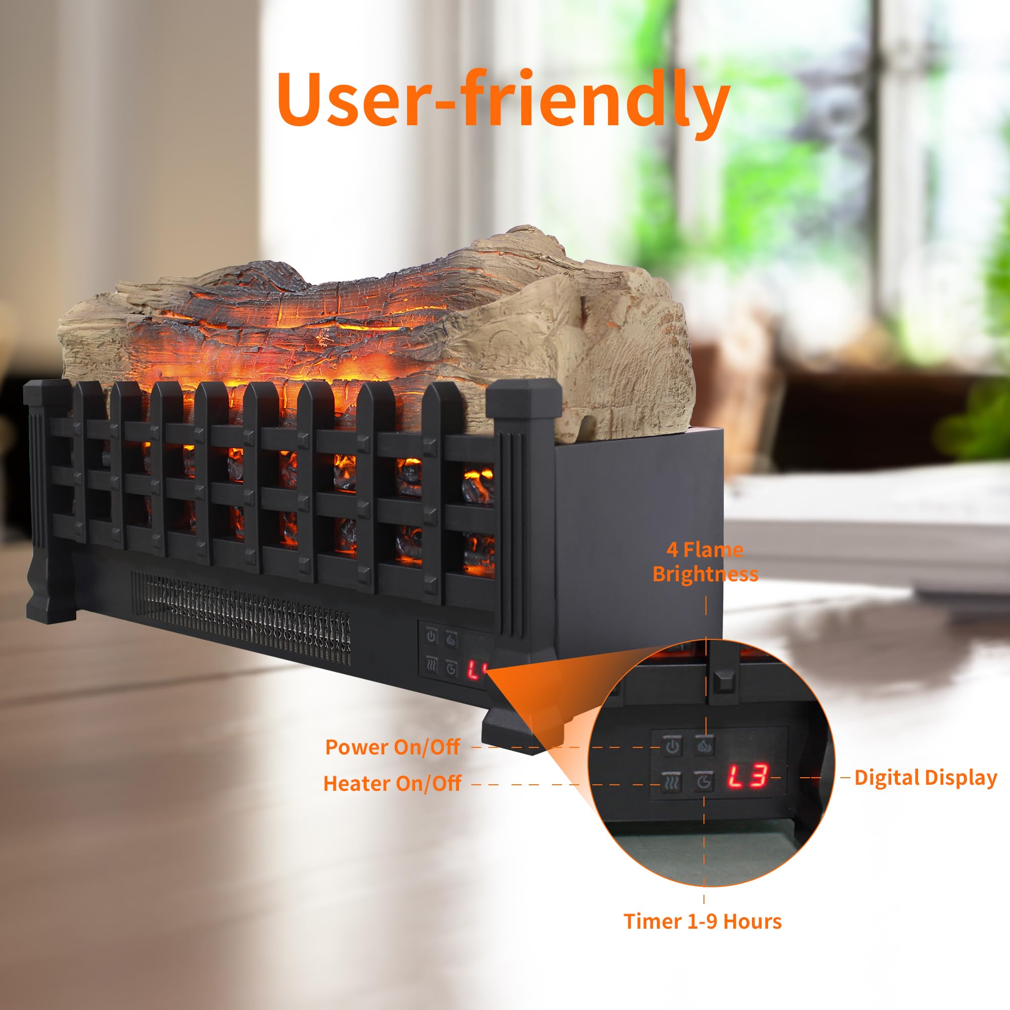 Fireplace Log Heater