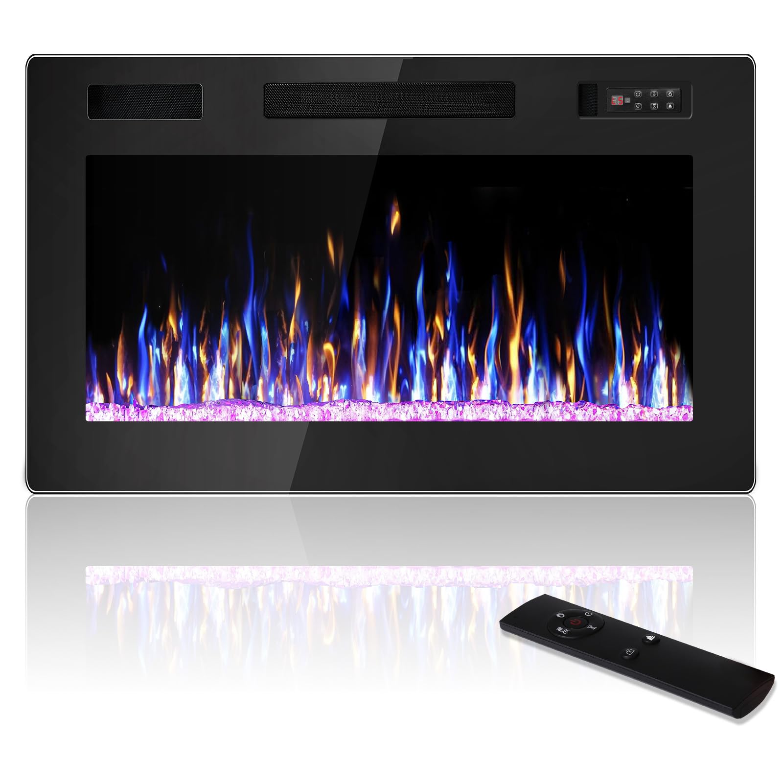 Ultra-Thin Recessed & Wall Mounted Electric Fireplace