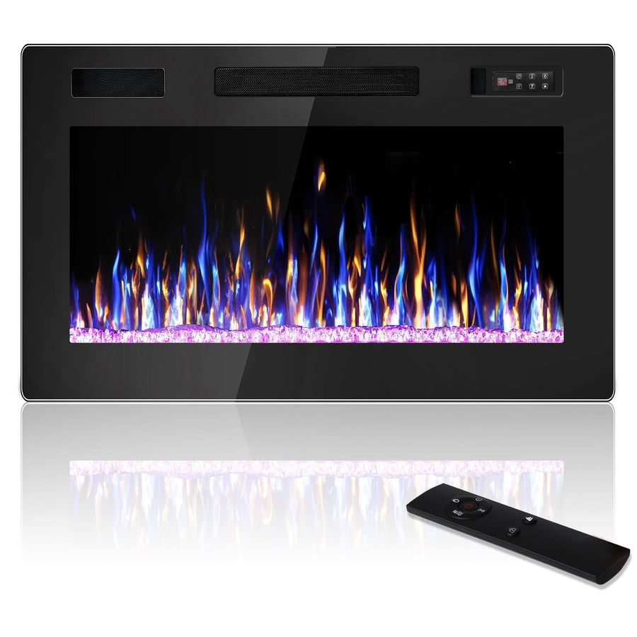 Ultra-Thin Recessed & Wall Mounted Electric Fireplace