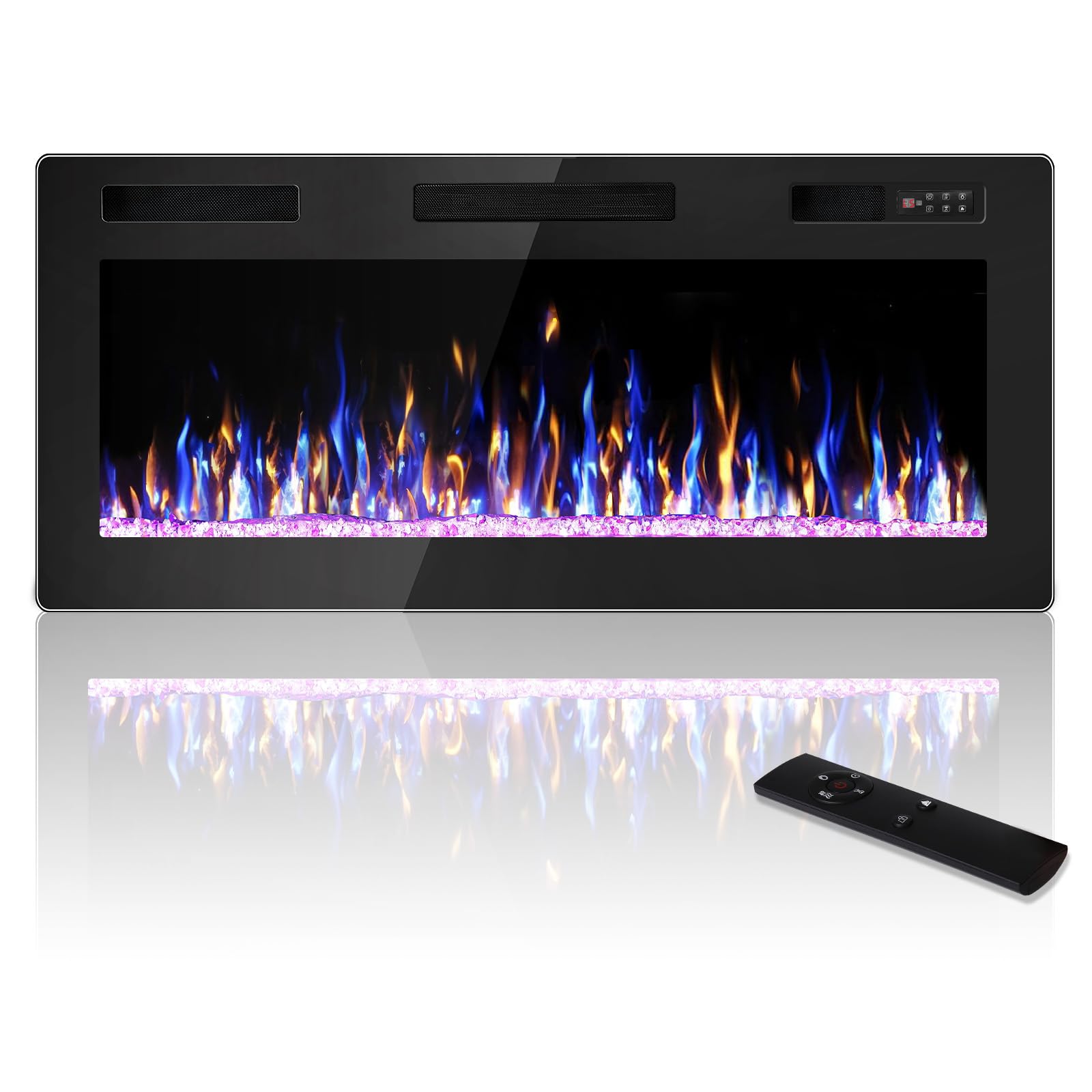 Ultra-Thin Recessed & Wall Mounted Electric Fireplace